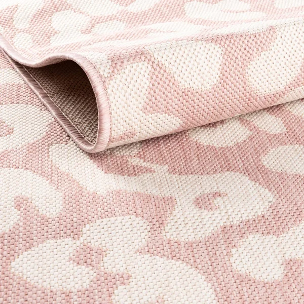 Outdoor Safari Pink Ivory 9x12 Large Area Rug Indoor Outdoor Rug