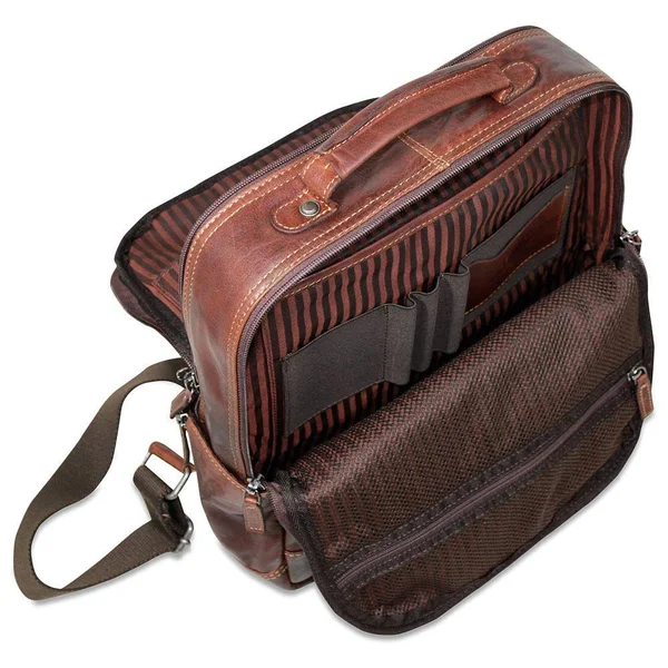 Jack Georges Voyager Small Convertible Messenger Backpack - Brown
