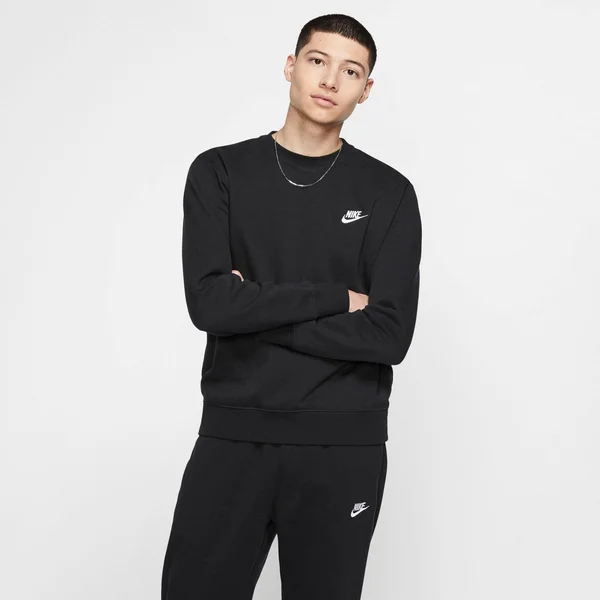 Nike Sportswear Club Fleece Crewneck Sweatshirt BV2662 - Small, Black