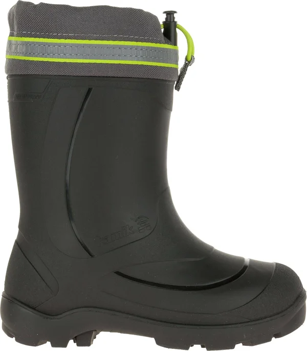Kamik Kids& Snobuster 3 Insulated Waterproof Winter Boots - Charcoal/Lime