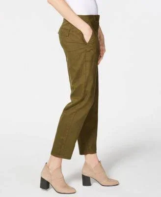 Eileen Fisher Slouchy Ankle Pants, Womens, 4, Olive