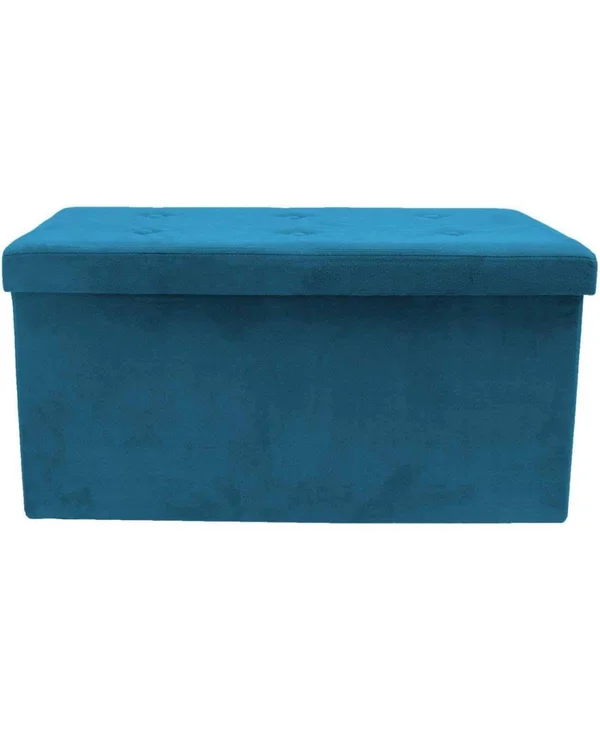 Sorbus Storage Bench Chest Contemporary Faux Suede (Small, Teal)