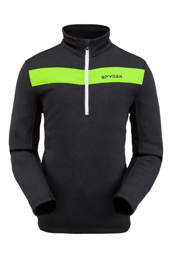 Spyder Men's Encore Half Zip Fleece Jacket - XL - Black Mojito