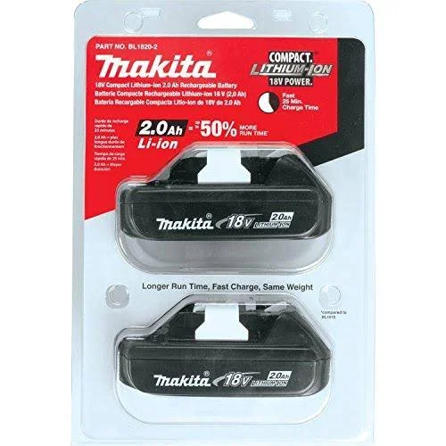 Makita BL1820-2 18V Compact Lithium-Ion 2.0Ah battery - 2-Pack (Discontinued by Manufacturer)