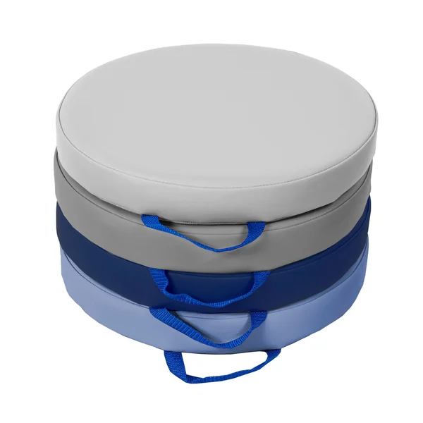 SoftScape Kids& Round Floor Cushions - 4-Piece - Navy/Powder Blue