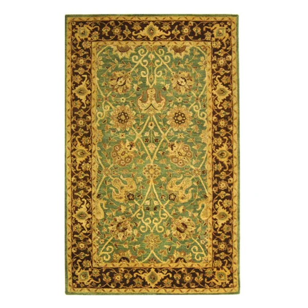 Safavieh Antiquity Green/Brown Area Rug; 5& x 8&
