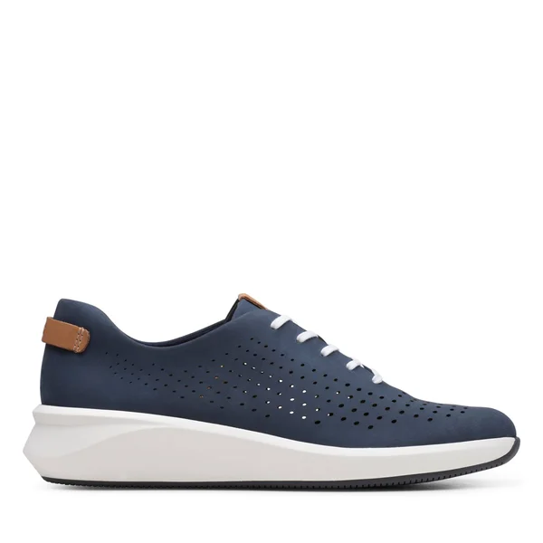 Clarks Un Rio Tie Navy Nubuck Women's Navy Nubuc, 10.5, M