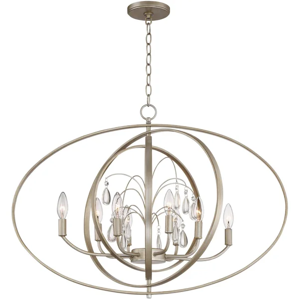 Possini Euro Tiller 31 1/2x22 Wide Satin Silver Pendant Light