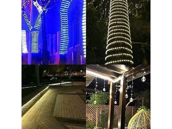 Tangkula 100 ft 2 Wire LED Rope Lights 110V 100ft String Lights Waterproof & Connectable - Ideal for Indoor/Outdoor Use, Back