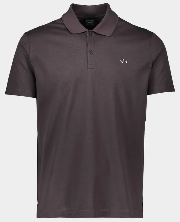 Paul & Shark Organic Cotton Piqué Polo with Shark Badge - Brown