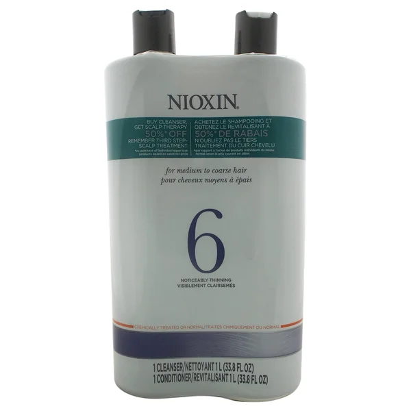 Nioxin System 6 Cleanser & Scalp Therapy Conditioner Duo - 33.8 fl oz bottles