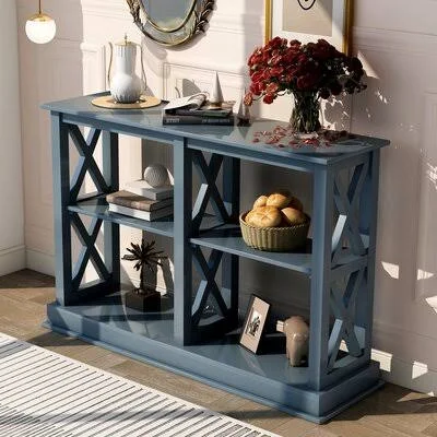 Mariami 46.5x22 Console Table Longshore Tides Color: Navy Blue