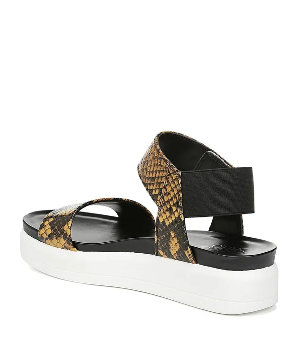 Franco Sarto Women's Kana Platform Sandal, Yellow Leather