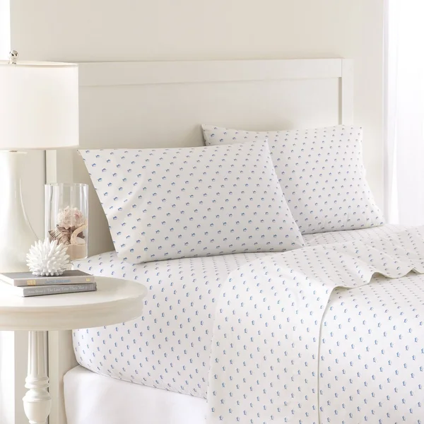 Southern Tide Printed Skipjack Cotton King Sunset Pink Sheet Set