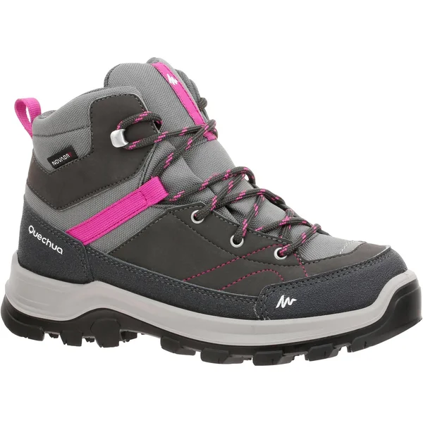 Quechua Kid's Mh500 - High-Top Waterproof Hiking Shoes in Iced Coffee, Size 13C