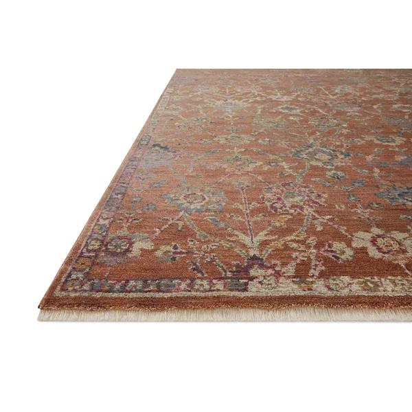 Alexander Home Jewel Fringed Floral Vintage Area Rug - 2&-7x22 x 10& Runner - Navy, Multi