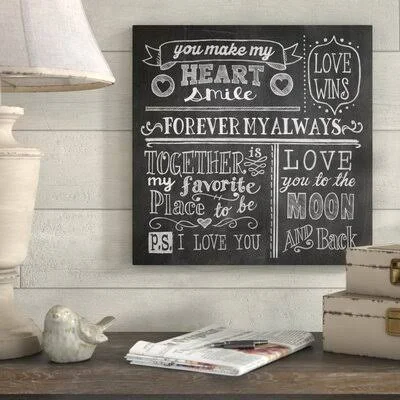 &Inspiration Chalkboard I& Print on Wrapped Canvas August Grove Size: 35x22 H x 35x22 W
