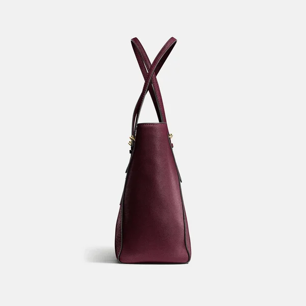 Coach Crossgrain Turnlock Tote - Red Current - Women's