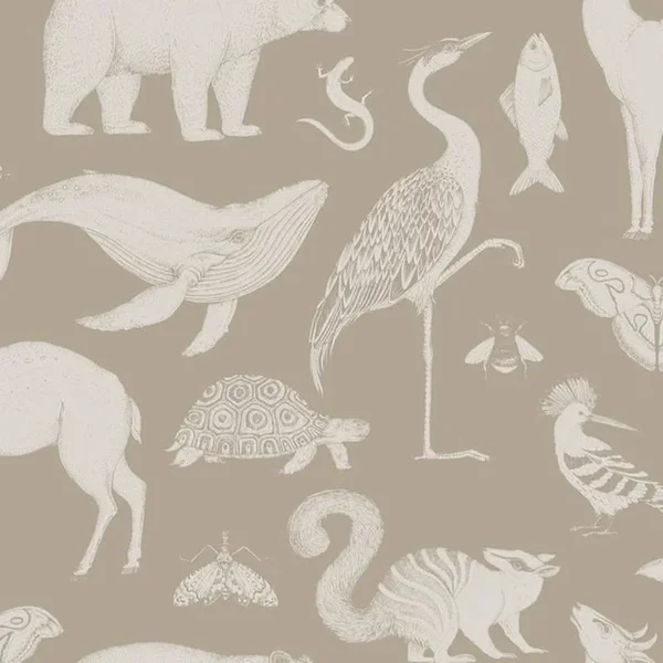 Ferm Living Katie Scott Wallpaper Animals Dark Blue