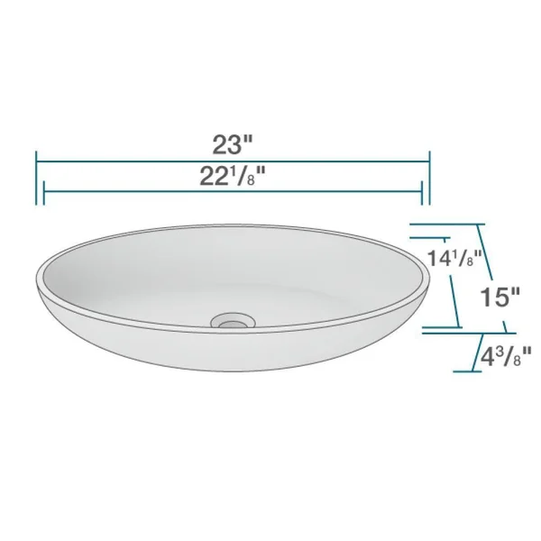 Rene R11-5001-PLT-R9-7007 Stone Composite Oval Vessel Sink with Faucet - Platinum, Brushed Nickel