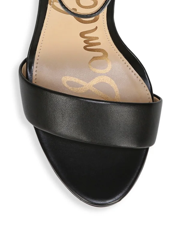 Sam Edelman Women's Yaro Ankle-Strap Leather Sandals - Black - Size 10