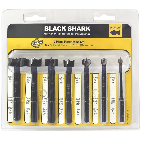 Fisch-fsa-367192 7-Piece Imperial Black Shark Forstner Bit Set in A Blister Pack