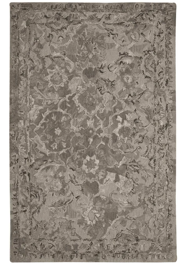 Amreli Hand Tufted Taupe and Purple Rug