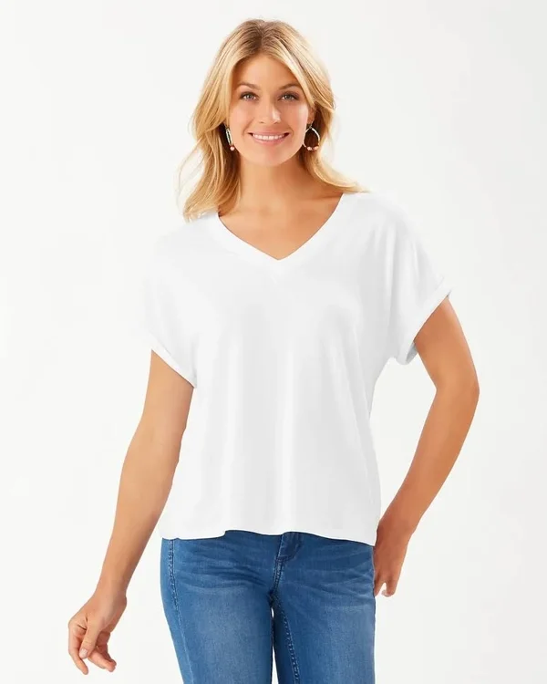 Tommy Bahama Women's Kauai Jersey T-Shirt - White - Size S