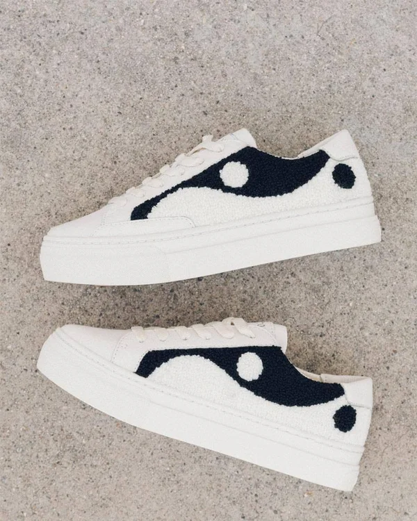 Yin Yang Platform Sneaker Coral, White, 11