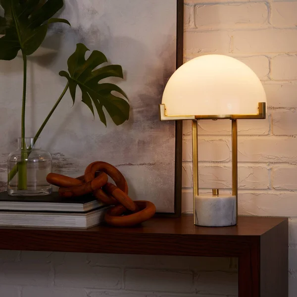 Milk Glass Dome Task Table Lamp White - Threshold Designed with Studio McGee