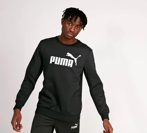 Puma Essential Logo Crew Fleece Sweatshirt - Mens - Black