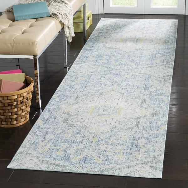 Safavieh WDS329J Windsor Blue, Lime Area Rug - 4& x 6&