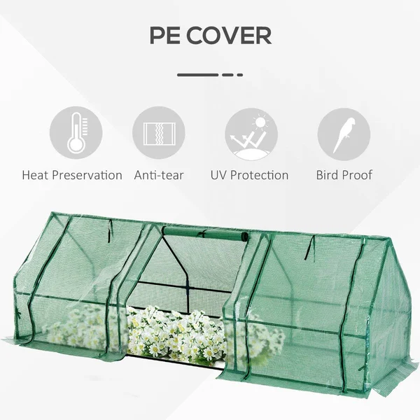 Outsunny 9& x 3& x 3& Portable Flower Garden Greenhouse