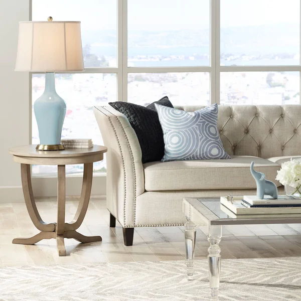 Color + Plus Rain Anya Table Lamp - Blue