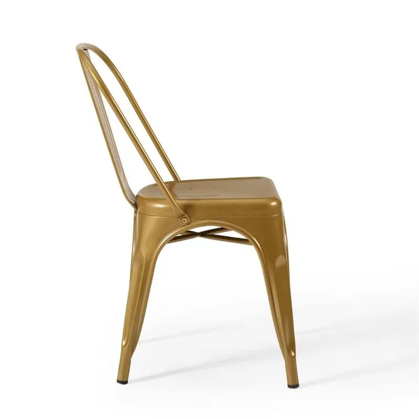 Hawthorne Collections Dining Side Chair in Gold (Set of 2)