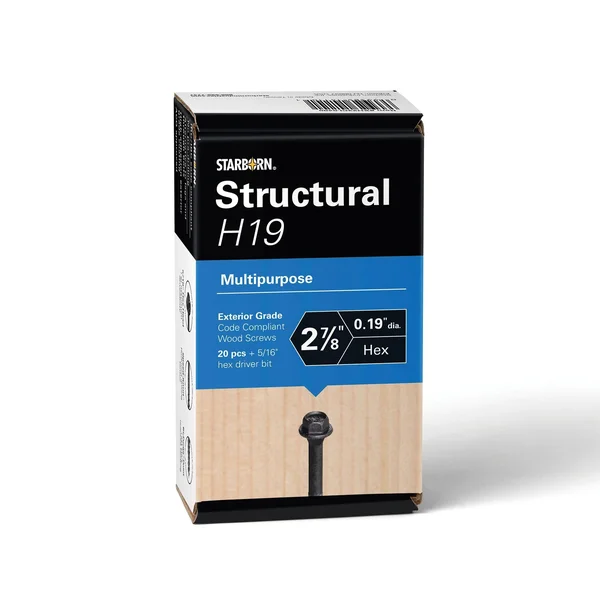 Starborn Industries STRUCTURAL H19 Multi-Purpose Hex Head Wood Screw - 250 - 4x22