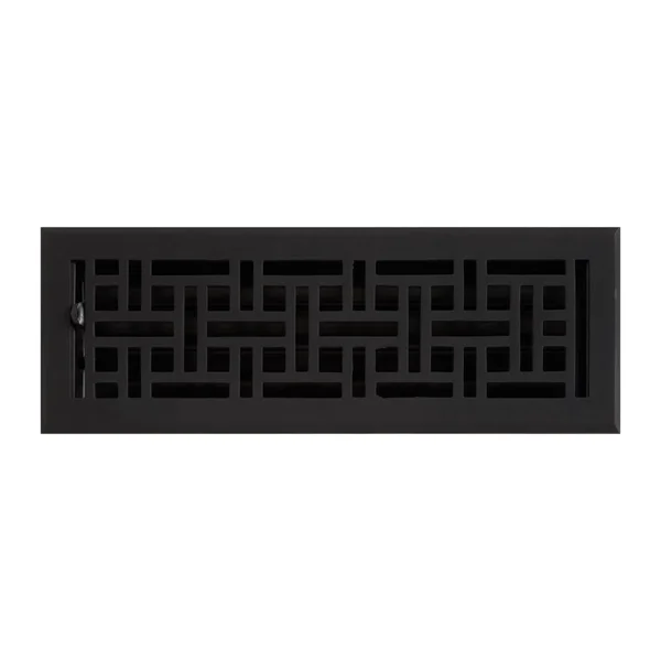 Wicker Style Cast Iron Floor Register in 4x22 x 14x22 (5-1/8x22 x 15-5/8x22 Overall) - Signature Hardware 393402