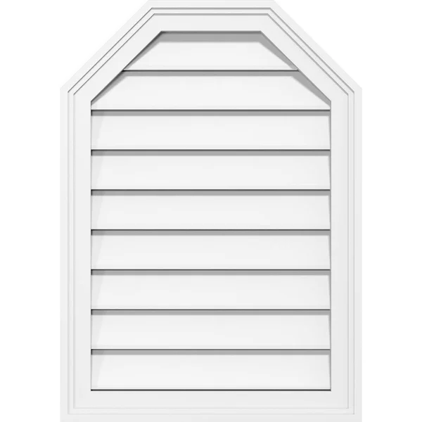 Ekena Millwork GVPOT30X3602SF 30x22W x 36x22H Octagonal Top Surface Mount PVC Gable Vent: Functional, w/ 2x22W x 1-1/2x22P Brick