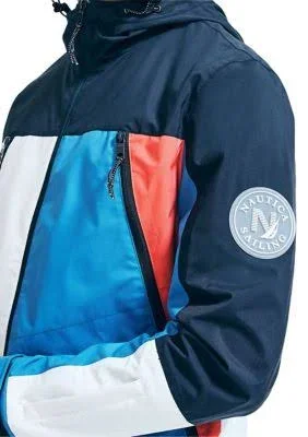 Nautica Men's Colorblock Hooded Jacket - Navy - M