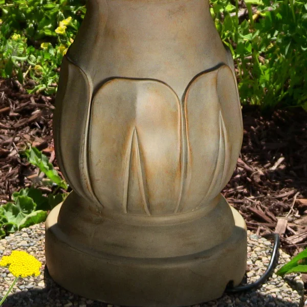 Sunnydaze Decor Classic Tulip 3-Tiered Outdoor Water Fountain, Light Brown