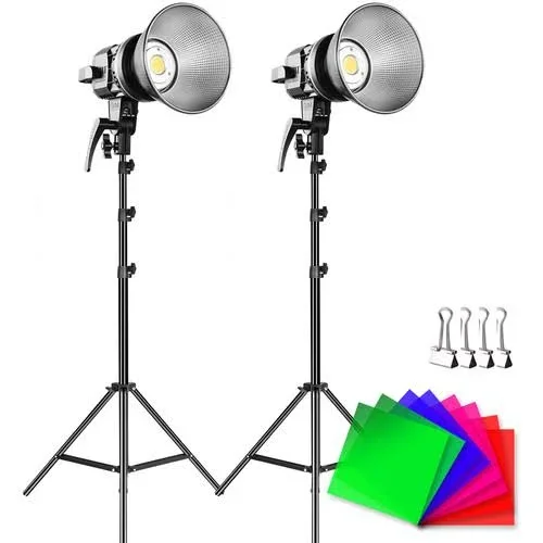 GVM LED Video Soft Light Daylight-Balanced LS-P80S LED 2-Light Kit Bundle with Filters Heads/ & Sets - Head Monolight Style 5