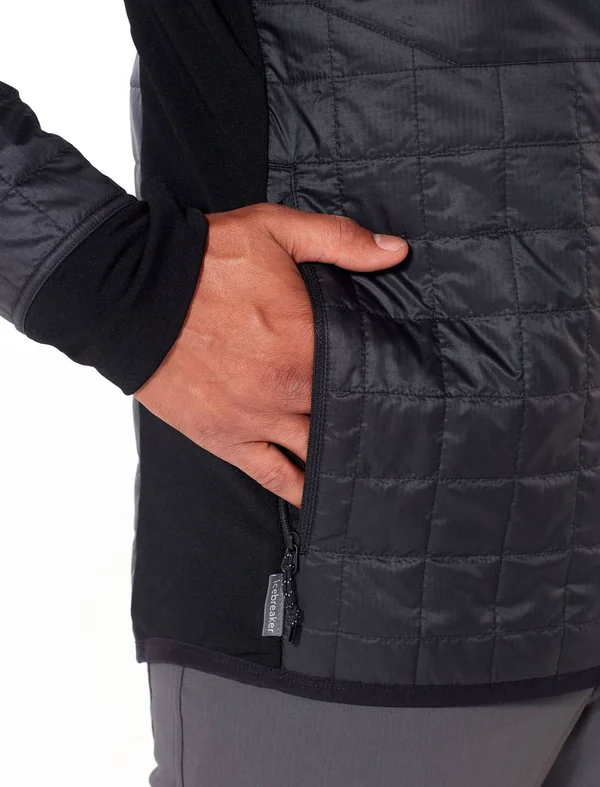 Icebreaker Men's Helix LS Zip Jacket - XL - Black - Jet Heather