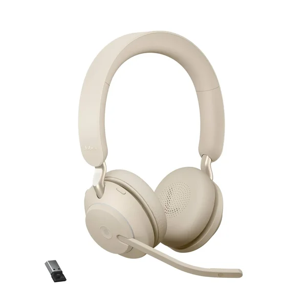 Jabra Evolve2 65 Link380a MS Stereo Headset - Beige