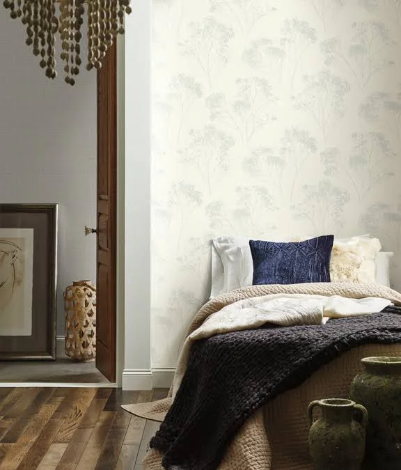 York Wallcoverings Va1222 Aviva Stanoff Boho Bouquet Wallpaper Cream