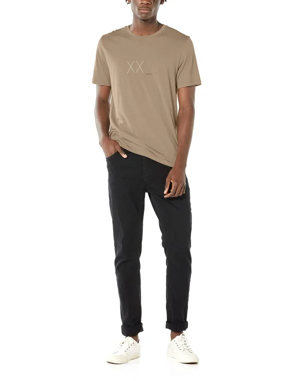 Icebreaker Men's Nature Dye Merino Tech Lite Short Sleeve Crewe T-Shirt Anniversary XXV - Size Large, Almond, Merino Wool/Nylo