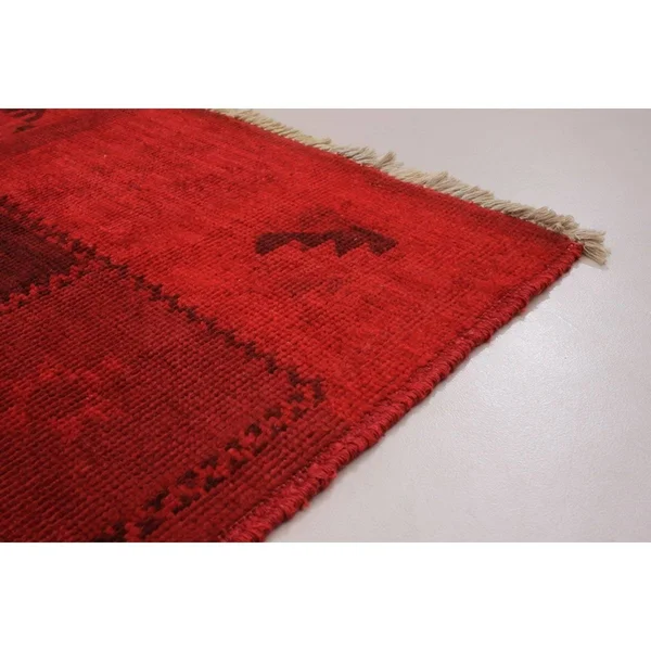 Hand-Knotted Vibrance Red Wool Rug 4&2x22 x 6&1x22