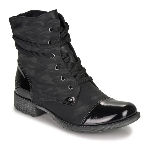 Rieker 70822-00 Peemicamo Black Patent Womens Ankle Boots