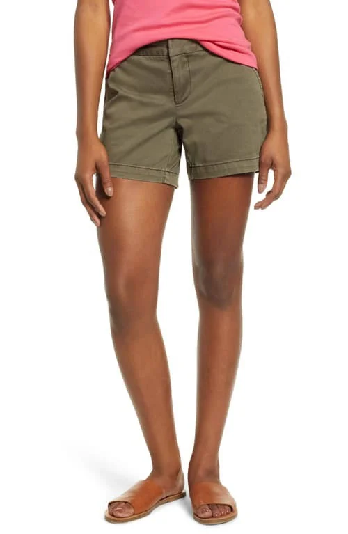 Women's Caslon Cotton Twill Shorts - Size 10 - Green