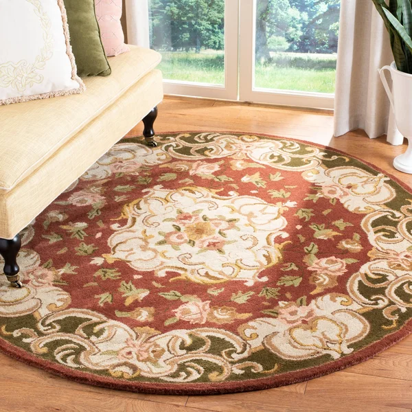 Safavieh 8& x 8& Round Classic CL234A Rust - Green Rug