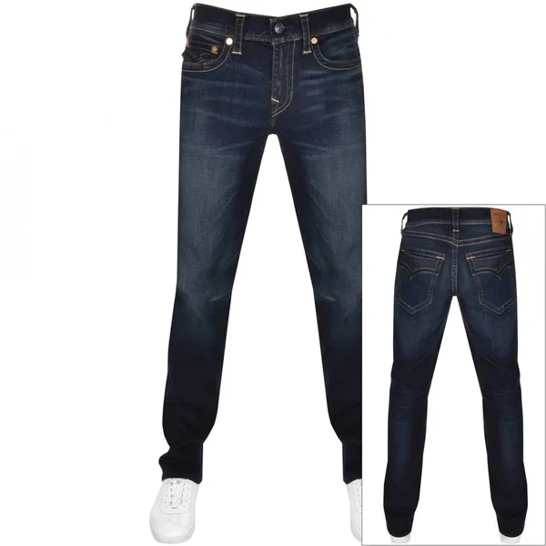 True Religion Ricky Relaxed Straight Leg Jeans, Size 30 - Ghkd Dark at Nordstrom Rack
